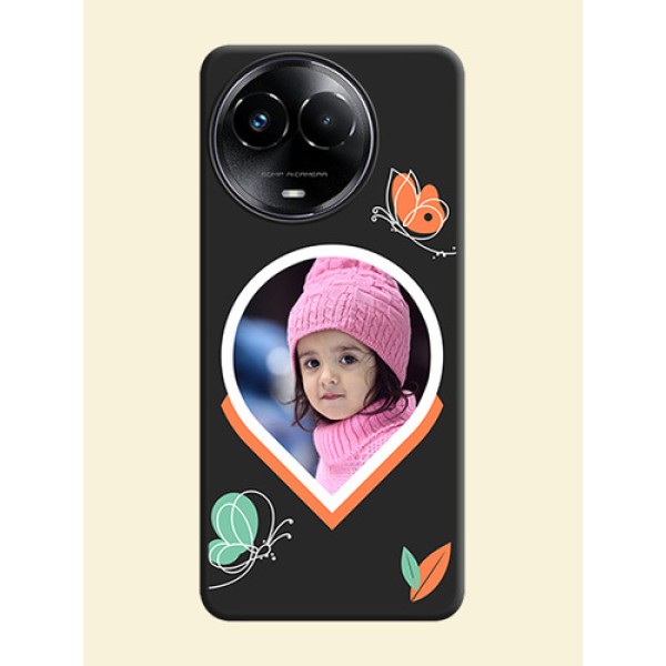 Upload Pic With Simple Butterly Design On Space Black Custom Soft Matte Mobile Back Cover - Realme 11 5G Upload Pic With Simple Butterly Design On Space Black Custom Soft Matte Mobile Back Cover - Realme 11 5G