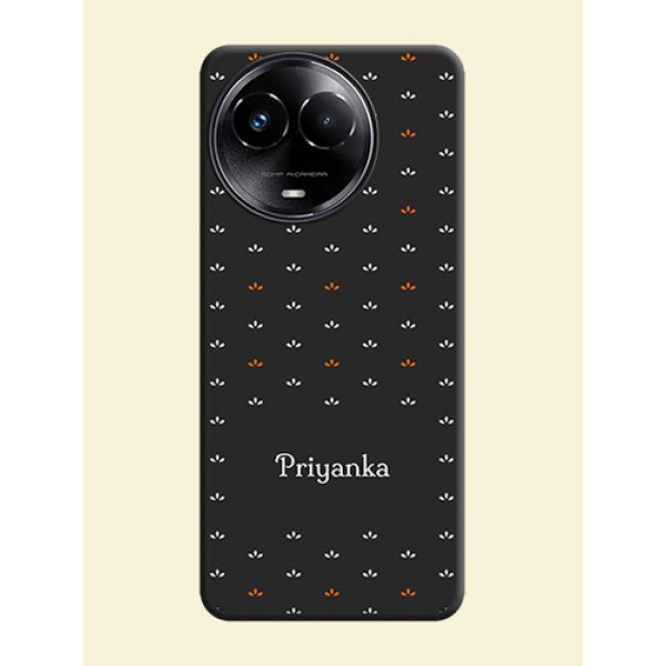 Simple Pattern With Custom Text On Space Black Custom Soft Matte Mobile Back Cover - Realme 11 5G Simple Pattern With Custom Text On Space Black Custom Soft Matte Mobile Back Cover - Realme 11 5G