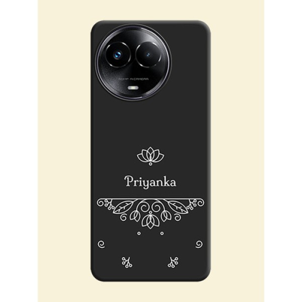 Lotus Garden Custom Text On Space Black Custom Soft Matte Mobile Back Cover - Realme 11 5G Lotus Garden Custom Text On Space Black Custom Soft Matte Mobile Back Cover - Realme 11 5G