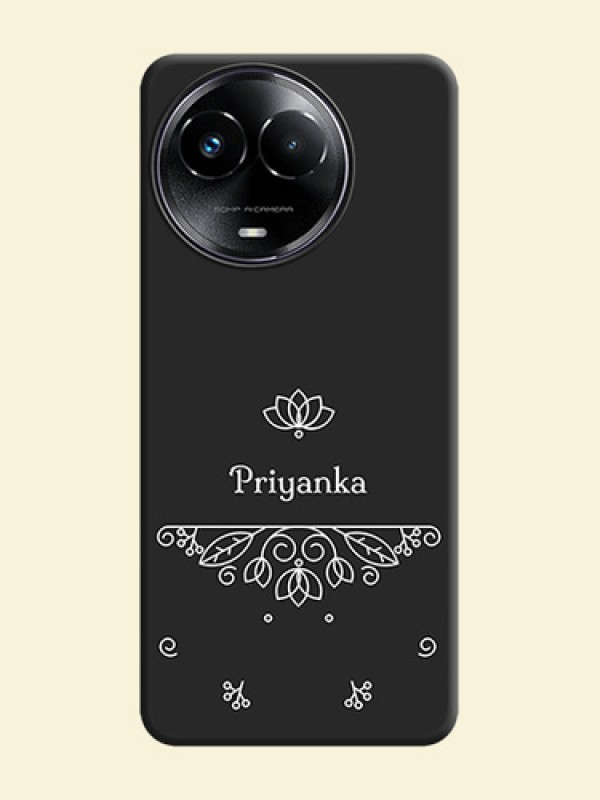 Lotus Garden Custom Text On Space Black Custom Soft Matte Mobile Back Cover - Realme 11 5G