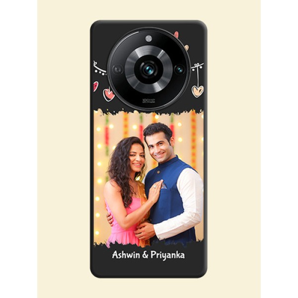 Pink Love Hangings with Name on Space Black Custom Soft Matte Phone Cases - Realme 11 Pro 5G Pink Love Hangings with Name on Space Black Custom Soft Matte Phone Cases - Realme 11 Pro 5G