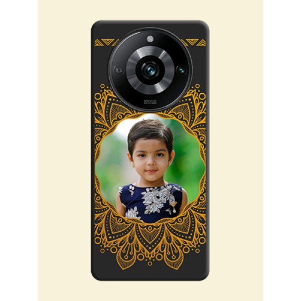 Round Image with Floral Design - Photo on Space Black Soft Matte Mobile Cover - Realme 11 Pro 5G Round Image with Floral Design - Photo on Space Black Soft Matte Mobile Cover - Realme 11 Pro 5G