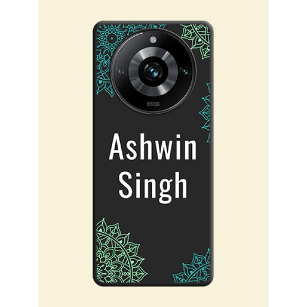 Your Name with Floral Design on Space Black Custom Soft Matte Back Cover - Realme 11 Pro 5G Your Name with Floral Design on Space Black Custom Soft Matte Back Cover - Realme 11 Pro 5G