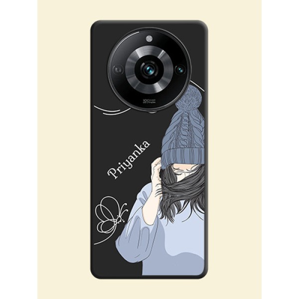 Girl With Blue Winter Outfiit Custom Text Design On Space Black Personalized Soft Matte Phone Covers - Realme 11 Pro 5G Girl With Blue Winter Outfiit Custom Text Design On Space Black Personalized Soft Matte Phone Covers - Realme 11 Pro 5G