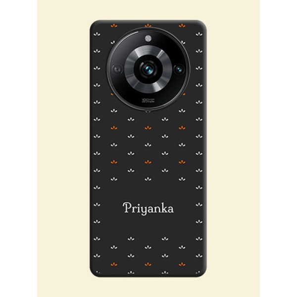 Simple Pattern With Custom Text On Space Black Personalized Soft Matte Phone Covers - Realme 11 Pro 5G Simple Pattern With Custom Text On Space Black Personalized Soft Matte Phone Covers - Realme 11 Pro 5G