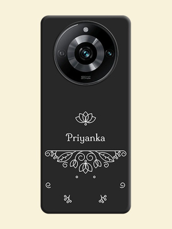Lotus Garden Custom Text On Space Black Personalized Soft Matte Phone Covers - Realme 11 Pro 5G
