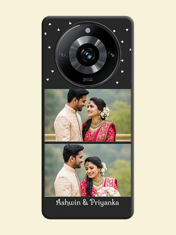 Miniature Love Symbols with Name on Space Black Custom Soft Matte Back Cover - Realme 11 Pro Plus 5G