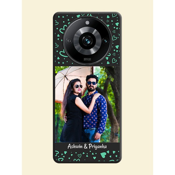 Sea Green Indefinite Love Pattern - Photo on Space Black Soft Matte Mobile Cover - Realme 11 Pro Plus 5G Sea Green Indefinite Love Pattern - Photo on Space Black Soft Matte Mobile Cover - Realme 11 Pro Plus 5G