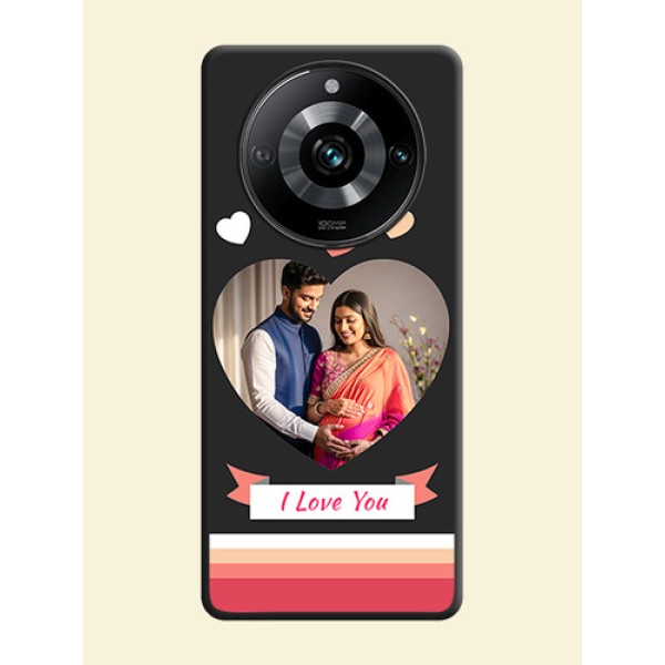 Love Shaped Photo with Colorful Stripes on Personalised Space Black Soft Matte Cases - Realme 11 Pro Plus 5G Love Shaped Photo with Colorful Stripes on Personalised Space Black Soft Matte Cases - Realme 11 Pro Plus 5G
