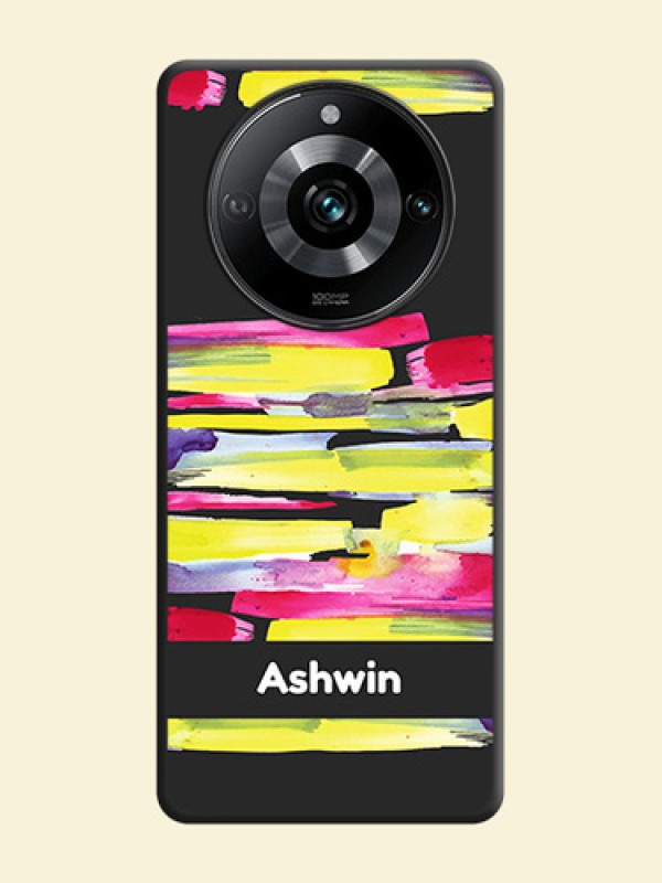 Brush Coloured on Space Black Personalized Soft Matte Phone Covers - Realme 11 Pro Plus 5G