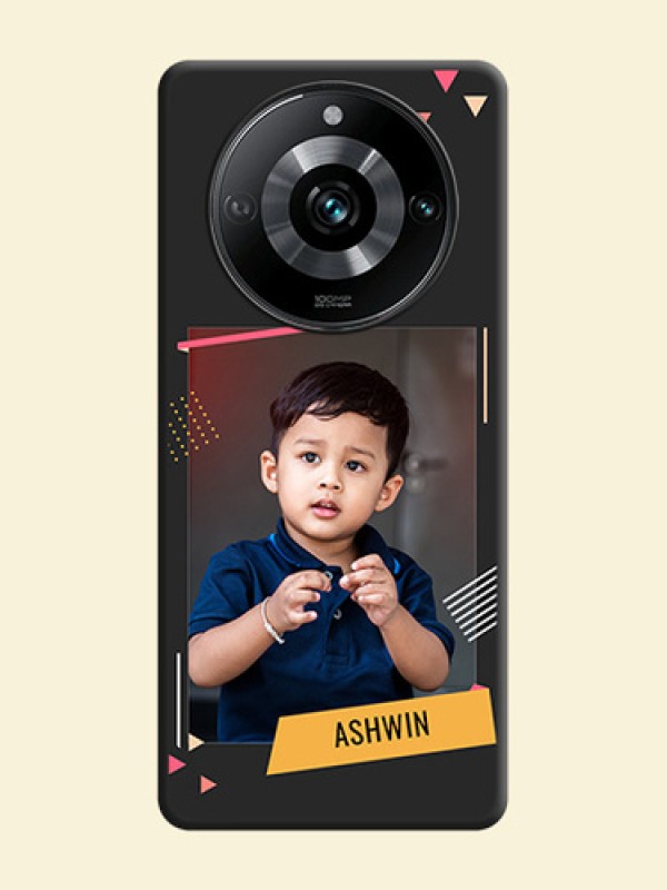 Photo Frame with Triangle Small Dots - Photo on Space Black Soft Matte Back Cover - Realme 11 Pro Plus 5G