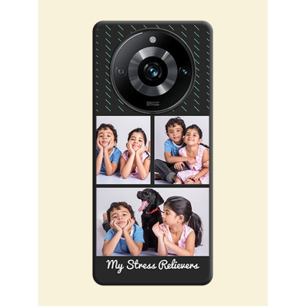 Cross Dotted Pattern with 2 Image Holder on Personalised Space Black Soft Matte Cases - Realme 11 Pro Plus 5G Cross Dotted Pattern with 2 Image Holder on Personalised Space Black Soft Matte Cases - Realme 11 Pro Plus 5G