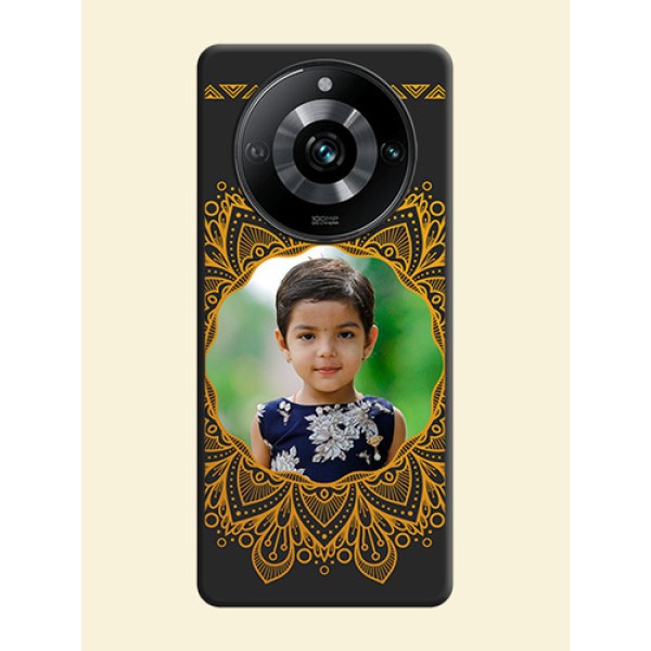 Round Image with Floral Design - Photo on Space Black Soft Matte Mobile Cover - Realme 11 Pro Plus 5G Round Image with Floral Design - Photo on Space Black Soft Matte Mobile Cover - Realme 11 Pro Plus 5G