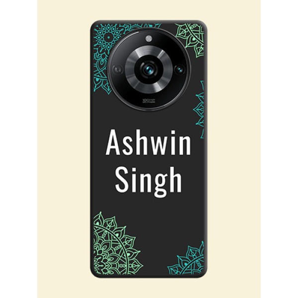 Your Name with Floral Design on Space Black Custom Soft Matte Back Cover - Realme 11 Pro Plus 5G Your Name with Floral Design on Space Black Custom Soft Matte Back Cover - Realme 11 Pro Plus 5G