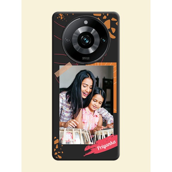 Orange Photo Frame on Space Black Custom Soft Matte Phone Back Cover - Realme 11 Pro Plus 5G Orange Photo Frame on Space Black Custom Soft Matte Phone Back Cover - Realme 11 Pro Plus 5G