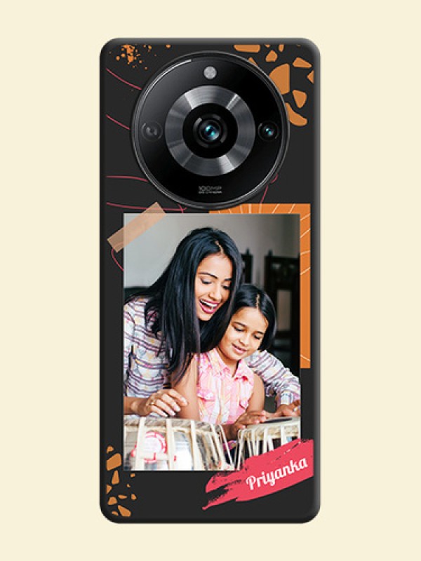 Orange Photo Frame on Space Black Custom Soft Matte Phone Back Cover - Realme 11 Pro Plus 5G
