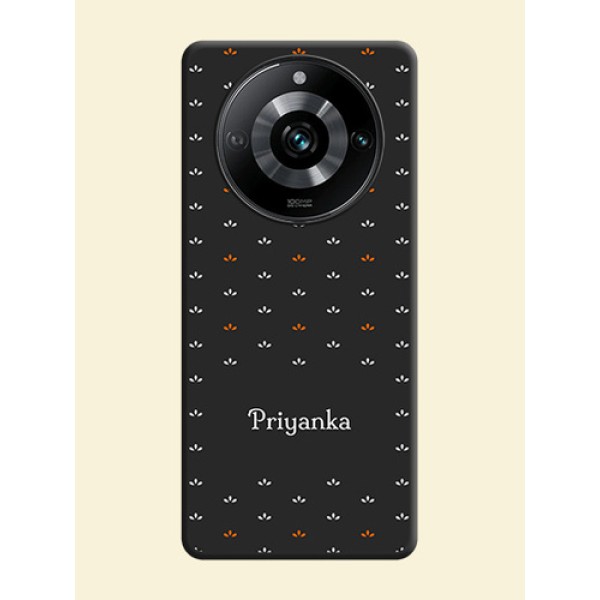 Simple Pattern With Custom Text On Space Black Personalized Soft Matte Phone Covers - Realme 11 Pro Plus 5G Simple Pattern With Custom Text On Space Black Personalized Soft Matte Phone Covers - Realme 11 Pro Plus 5G