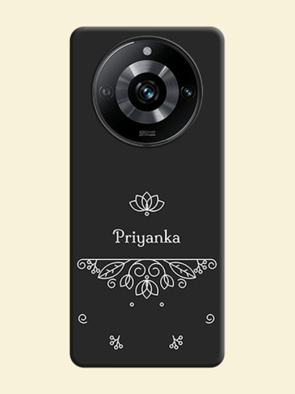 Lotus Garden Custom Text On Space Black Personalized Soft Matte Phone Covers - Realme 11 Pro Plus 5G