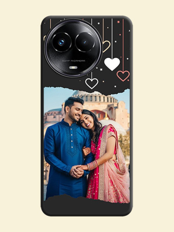 Love Hangings with Splash Wave Picture On Space Black Custom Soft Matte Mobile Back Cover - Realme 11X 5G