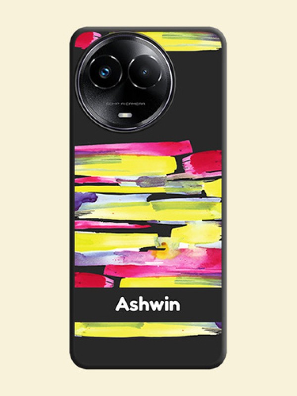 Brush Coloured On Space Black Custom Soft Matte Mobile Back Cover - Realme 11X 5G