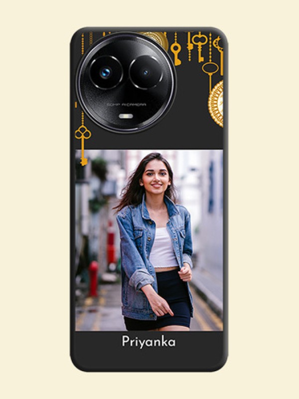 Decorative Design with Text On Space Black Custom Soft Matte Mobile Back Cover - Realme 11X 5G