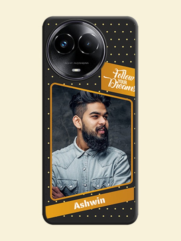 Follow Your Dreams with White Dots On Space Black Custom Soft Matte Mobile Back Cover - Realme 11X 5G