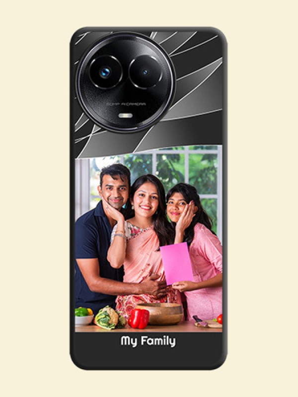 Mixed Wave Lines on Photo On Space Black Custom Soft Matte Mobile Back Cover - Realme 11X 5G