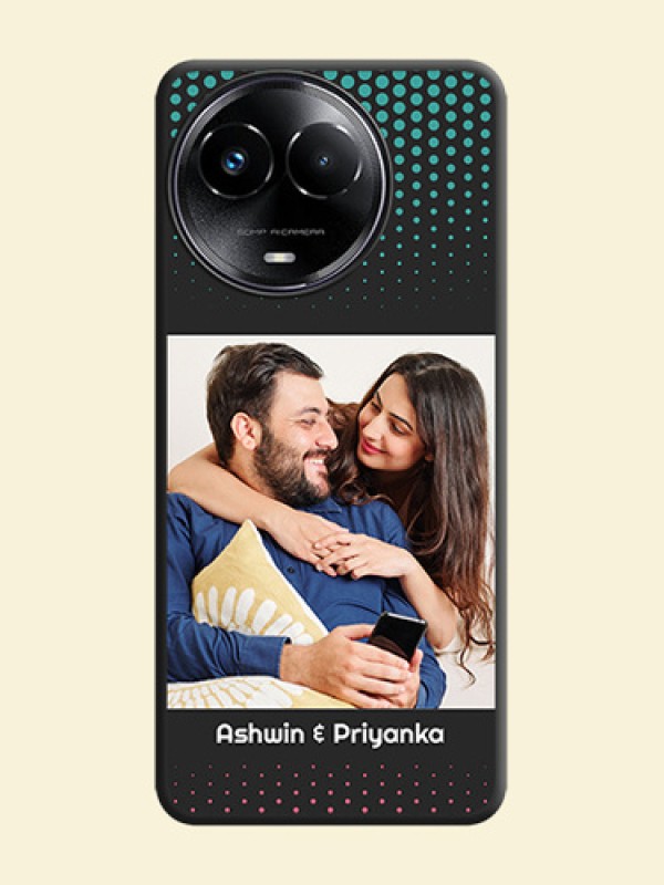 Faded Dots with Grunge Photo Frame and Text On Space Black Custom Soft Matte Mobile Back Cover - Realme 11X 5G