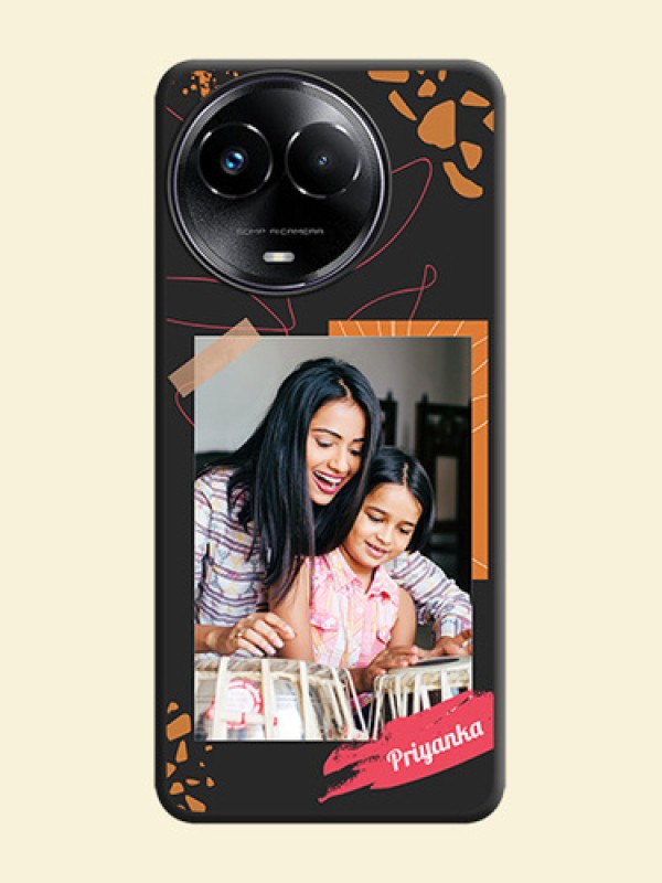 Orange Photo Frame On Space Black Custom Soft Matte Mobile Back Cover - Realme 11X 5G