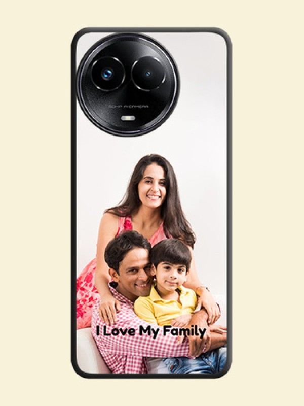 Full Single Pic Upload With Text On Space Black Custom Soft Matte Mobile Back Cover - Realme 11X 5G