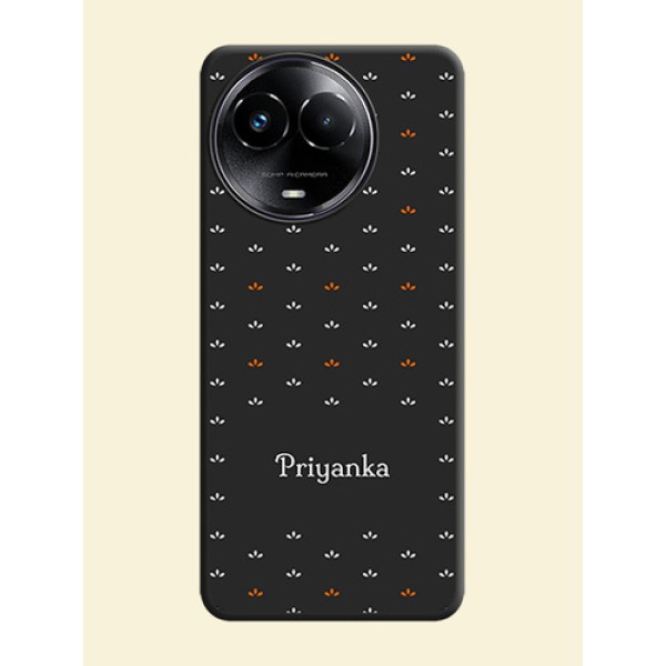 Simple Pattern With Custom Text On Space Black Custom Soft Matte Mobile Back Cover - Realme 11X 5G Simple Pattern With Custom Text On Space Black Custom Soft Matte Mobile Back Cover - Realme 11X 5G