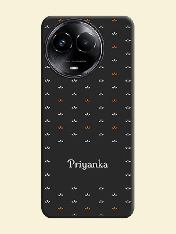Simple Pattern With Custom Text On Space Black Custom Soft Matte Mobile Back Cover - Realme 11X 5G