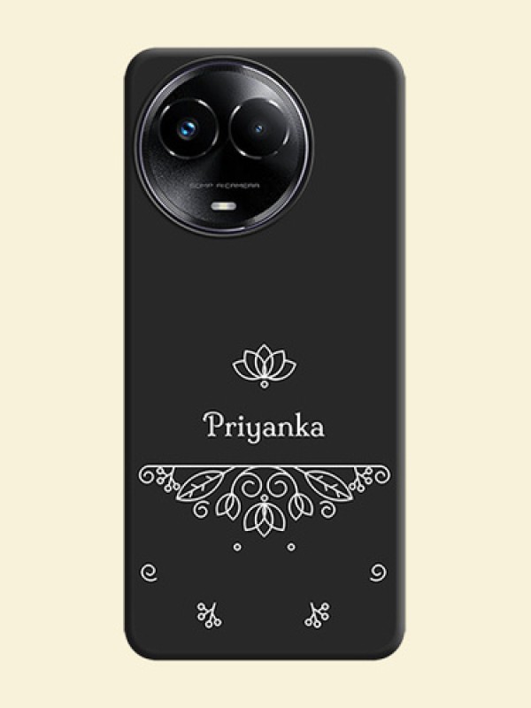 Lotus Garden Custom Text On Space Black Custom Soft Matte Mobile Back Cover - Realme 11X 5G