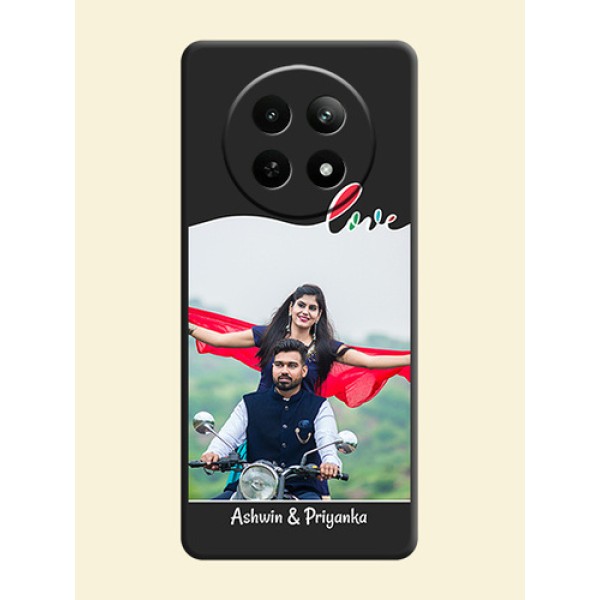 Fall in Love Pattern with Picture - Photo on Space Black Soft Matte Mobile Case - Realme 12 5G Fall in Love Pattern with Picture - Photo on Space Black Soft Matte Mobile Case - Realme 12 5G