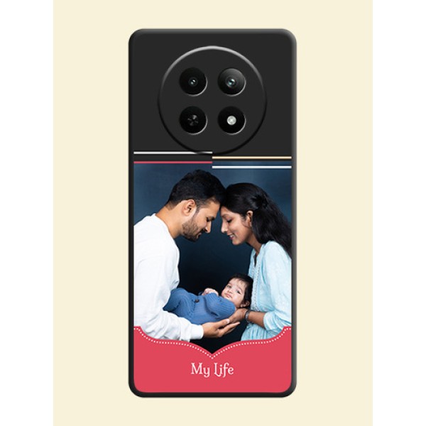 Classic Plain Design with Name - Photo on Space Black Soft Matte Phone Cover - Realme 12 5G