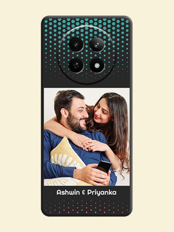 Faded Dots with Grunge Photo Frame and Text on Space Black Custom Soft Matte Phone Cases - Realme 12 5G