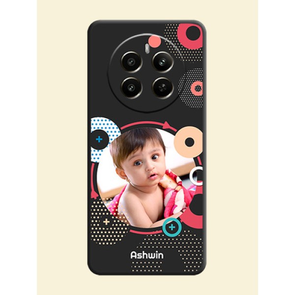 Multicoloured Round Image on Personalised Space Black Soft Matte Cases - Realme 12 Plus 5G Multicoloured Round Image on Personalised Space Black Soft Matte Cases - Realme 12 Plus 5G