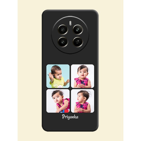 Floral Art with 6 Image Holder - Photo on Space Black Soft Matte Mobile Case - Realme 12 Plus 5G Floral Art with 6 Image Holder - Photo on Space Black Soft Matte Mobile Case - Realme 12 Plus 5G