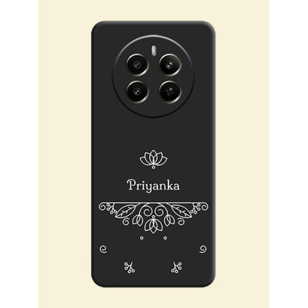 Lotus Garden Custom Text On Space Black Personalized Soft Matte Phone Covers - Realme 12 Plus 5G Lotus Garden Custom Text On Space Black Personalized Soft Matte Phone Covers - Realme 12 Plus 5G