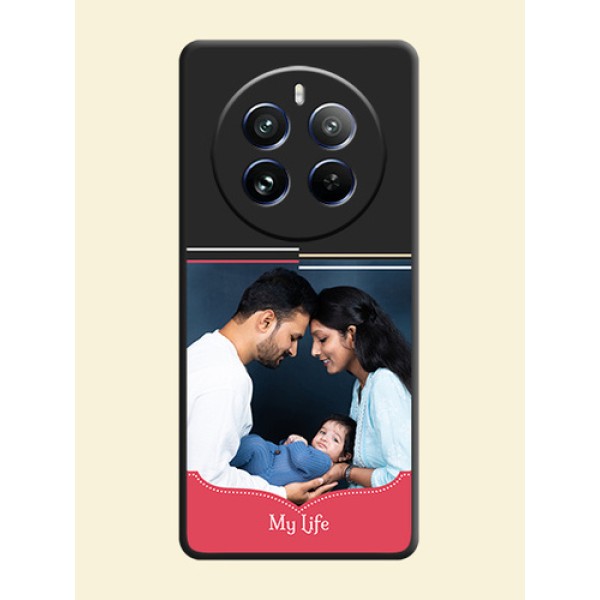 Classic Plain Design with Name - Photo on Space Black Soft Matte Phone Cover - Realme 12 Pro 5G