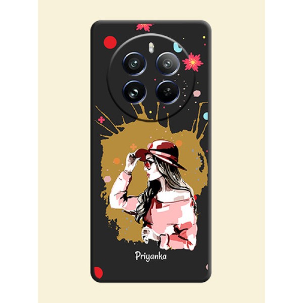 Mordern Lady With Color Splash Background With Custom Text On Space Black Personalized Soft Matte Phone Covers - Realme 12 Pro 5G Mordern Lady With Color Splash Background With Custom Text On Space Black Personalized Soft Matte Phone Covers - Realme 12 Pro 5G