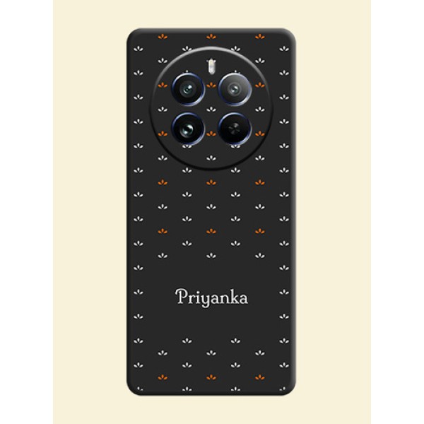 Simple Pattern With Custom Text On Space Black Personalized Soft Matte Phone Covers - Realme 12 Pro 5G Simple Pattern With Custom Text On Space Black Personalized Soft Matte Phone Covers - Realme 12 Pro 5G