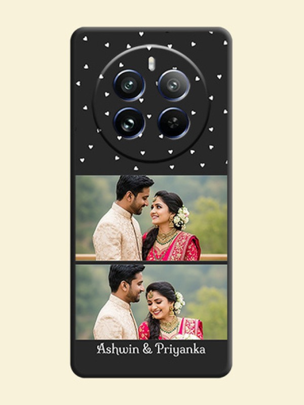 Miniature Love Symbols with Name on Space Black Custom Soft Matte Back Cover - Realme 12 Pro Plus 5G