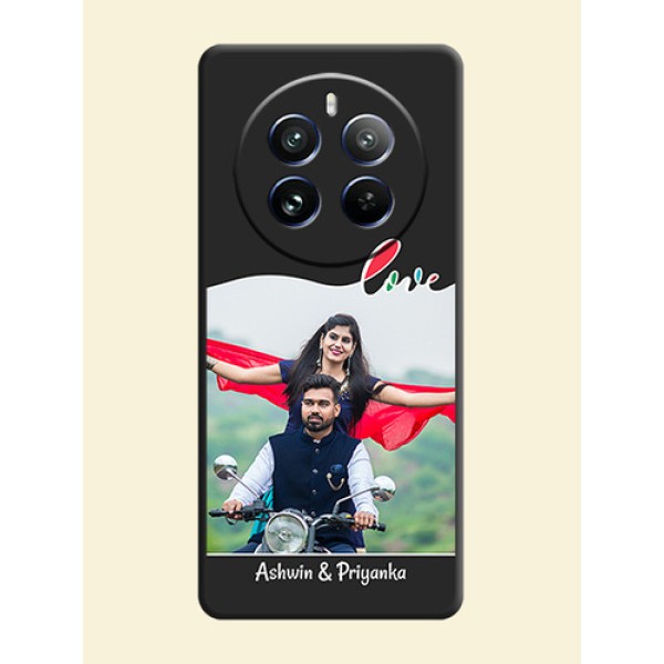 Fall in Love Pattern with Picture - Photo on Space Black Soft Matte Mobile Case - Realme 12 Pro Plus 5G Fall in Love Pattern with Picture - Photo on Space Black Soft Matte Mobile Case - Realme 12 Pro Plus 5G