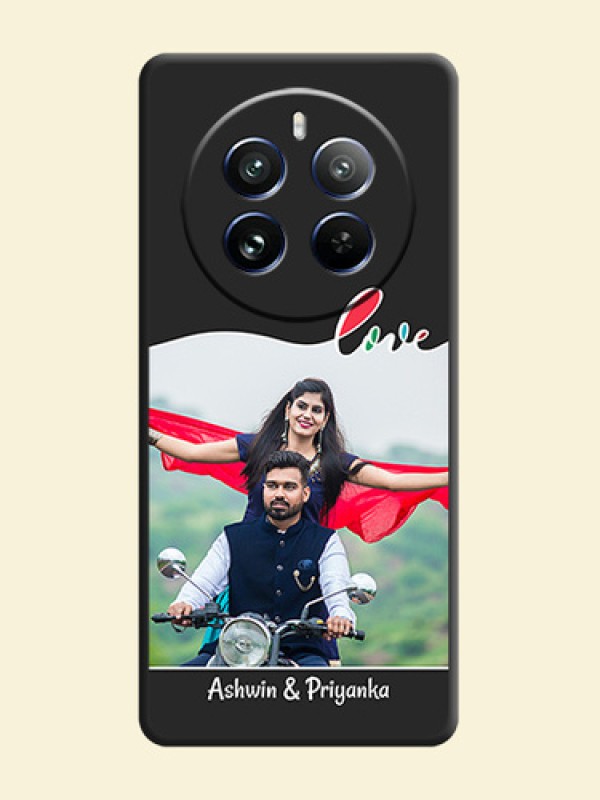 Fall in Love Pattern with Picture - Photo on Space Black Soft Matte Mobile Case - Realme 12 Pro Plus 5G
