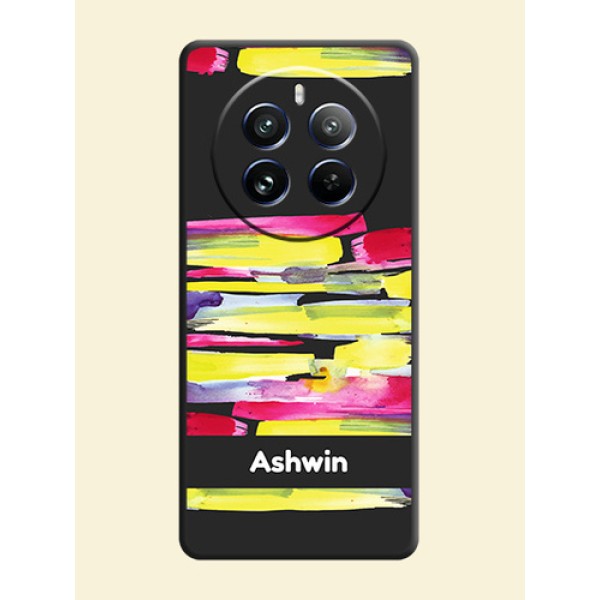 Brush Coloured on Space Black Personalized Soft Matte Phone Covers - Realme 12 Pro Plus 5G Brush Coloured on Space Black Personalized Soft Matte Phone Covers - Realme 12 Pro Plus 5G