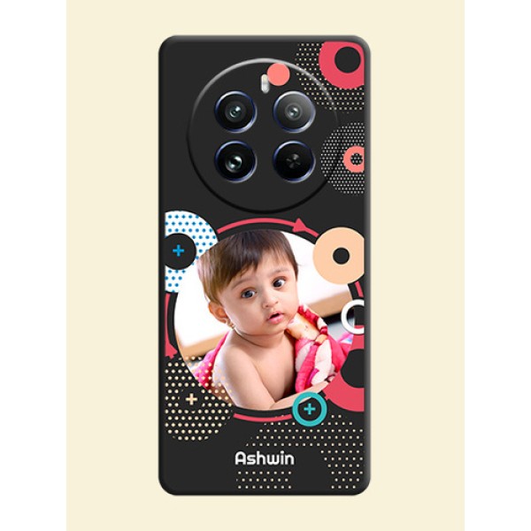 Multicoloured Round Image on Personalised Space Black Soft Matte Cases - Realme 12 Pro Plus 5G Multicoloured Round Image on Personalised Space Black Soft Matte Cases - Realme 12 Pro Plus 5G