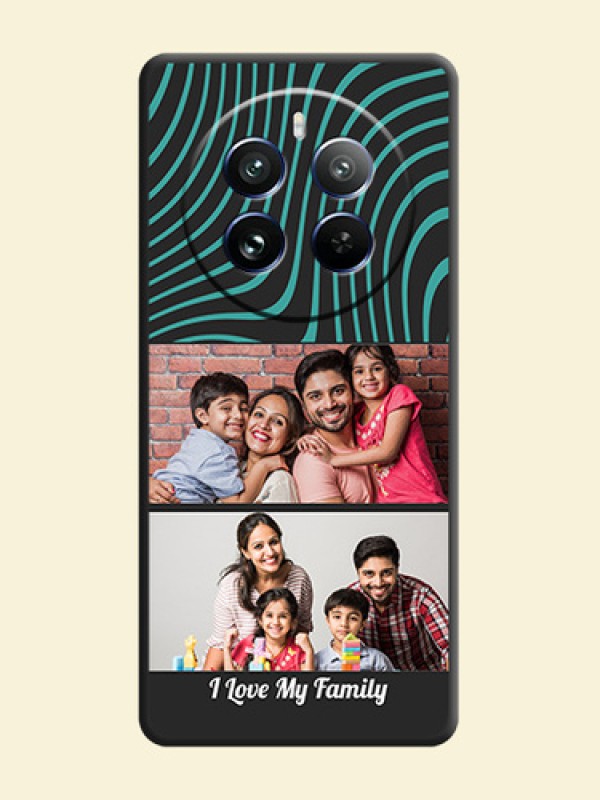 Wave Pattern with 2 Image Holder on Space Black Personalized Soft Matte Phone Covers - Realme 12 Pro Plus 5G