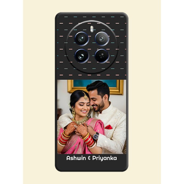 Line Pattern Design with Text on Space Black Custom Soft Matte Phone Back Cover - Realme 12 Pro Plus 5G Line Pattern Design with Text on Space Black Custom Soft Matte Phone Back Cover - Realme 12 Pro Plus 5G