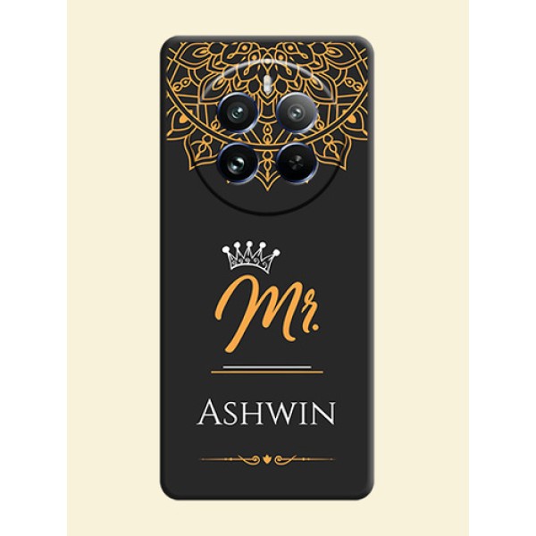Mr Name with Floral Design on Personalised Space Black Soft Matte Cases - Realme 12 Pro Plus 5G Mr Name with Floral Design on Personalised Space Black Soft Matte Cases - Realme 12 Pro Plus 5G